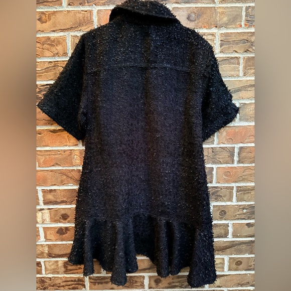 Mable Collared Black Short Sleeve Mini Dress Small - Picture 3 of 5